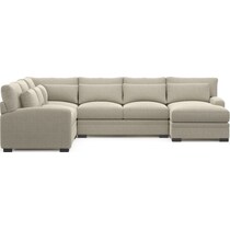 winston light brown  pc sectional with right facing chaise   