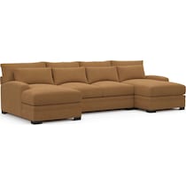 winston light brown sectional   