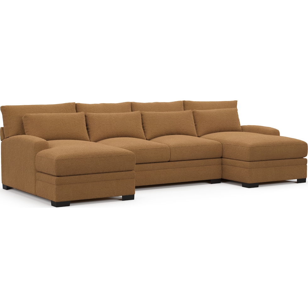 winston light brown sectional   