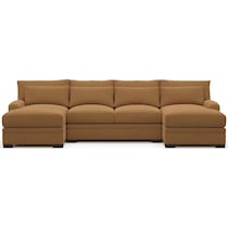 winston light brown sectional   