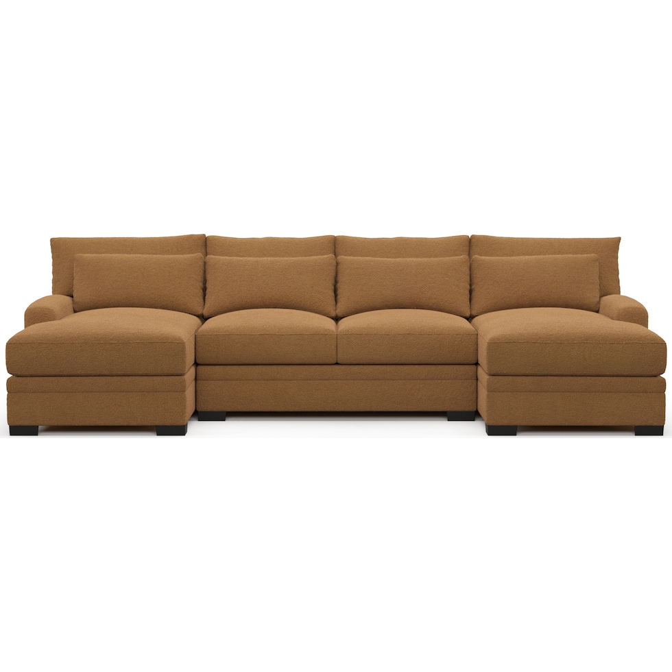 winston light brown sectional   