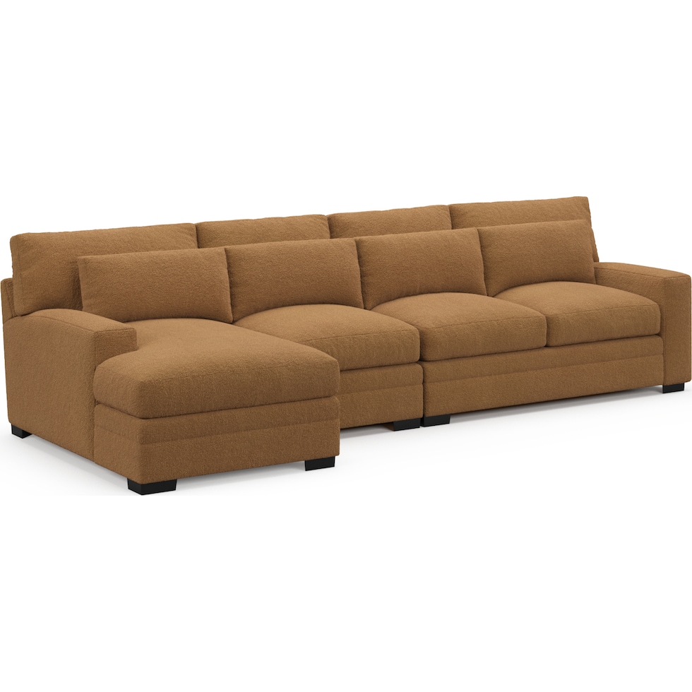 winston light brown sectional   