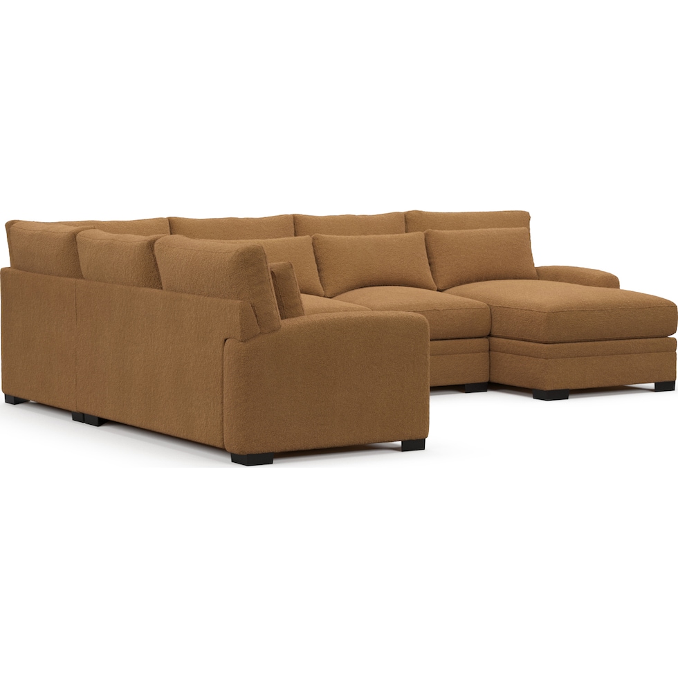 winston light brown sectional   