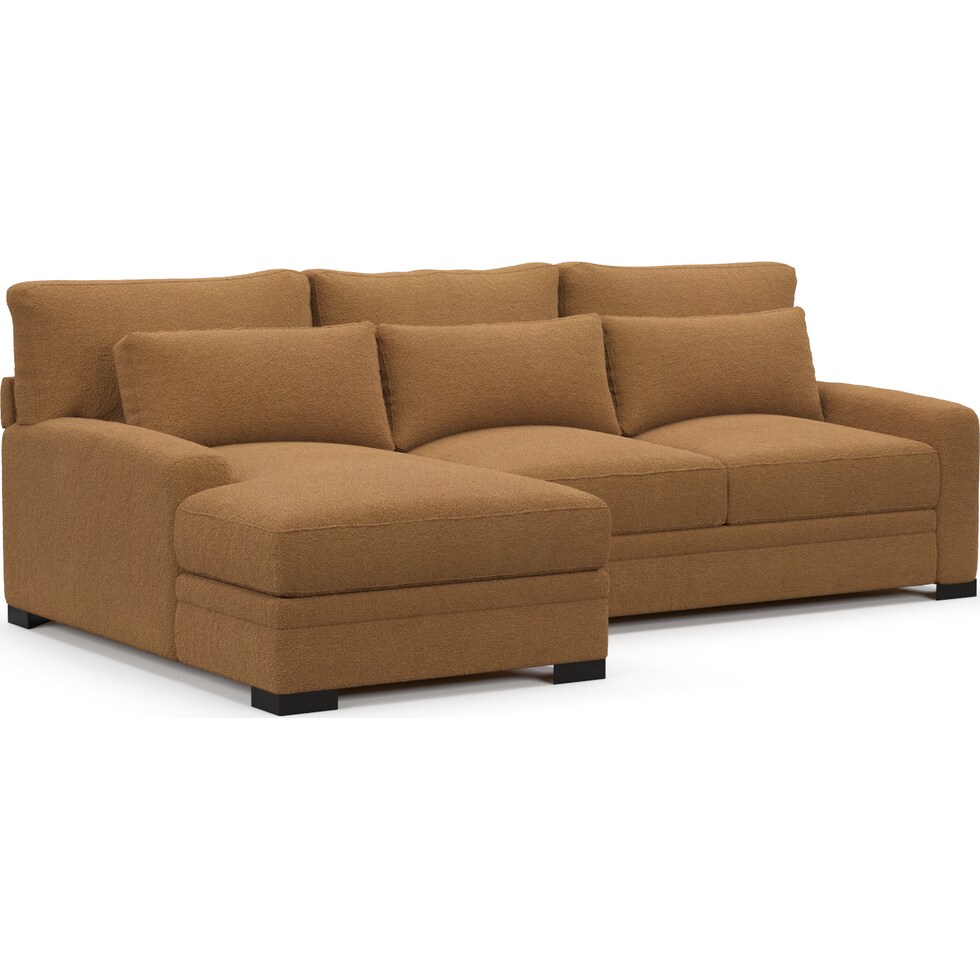 winston light brown sectional   