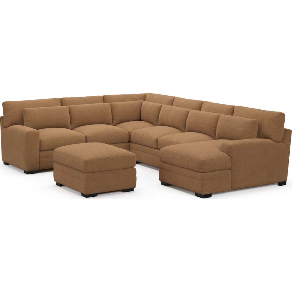 winston light brown sectional   