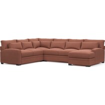 winston pink  pc sectional   
