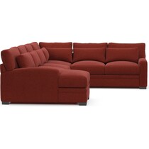 winston red  pc sectional with left facing chaise   