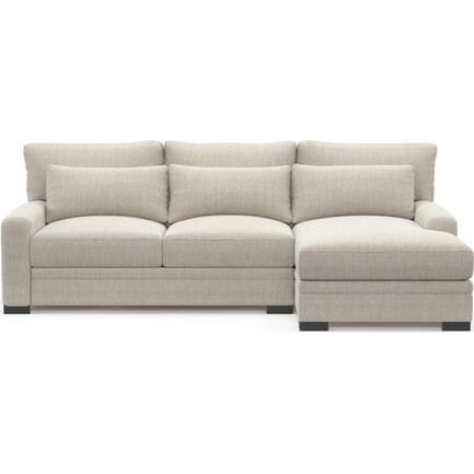 Winston Foam Comfort 2-Piece Sectional with Right-Facing Chaise - Mason Porcelain
