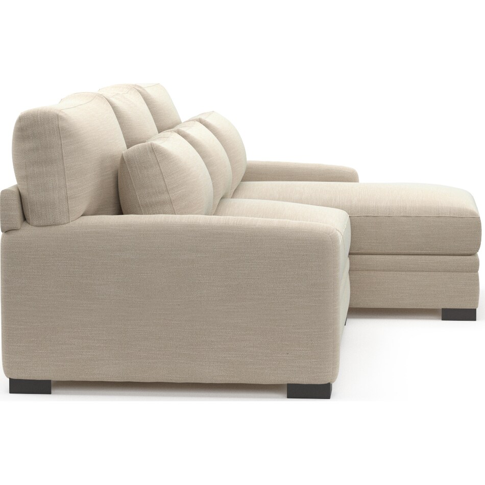 winston white  pc sectional with right facing chaise   