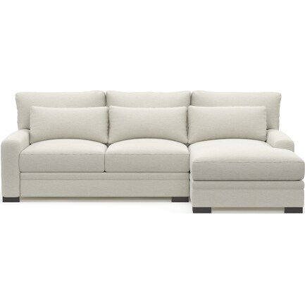 Winston Foam Comfort 2-Piece Sectional with Right-Facing Chaise - Living Large White