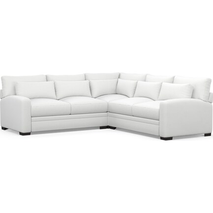 Winston Foam Comfort 3-Piece Sectional - Lovie Chalk