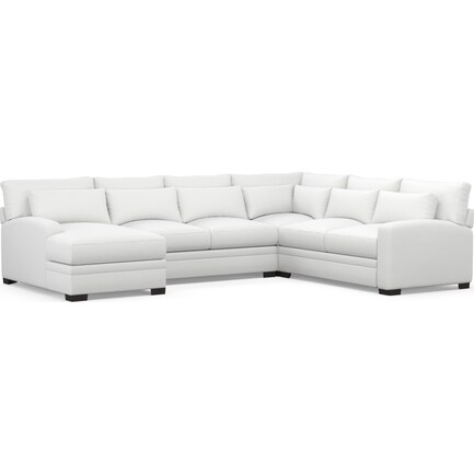 Winston Foam Comfort 4-Piece Sectional with Left-Facing Chaise - Lovie Chalk