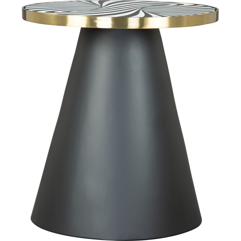 wonka black white side table   