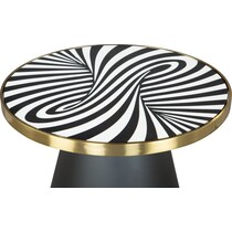 wonka black white side table   
