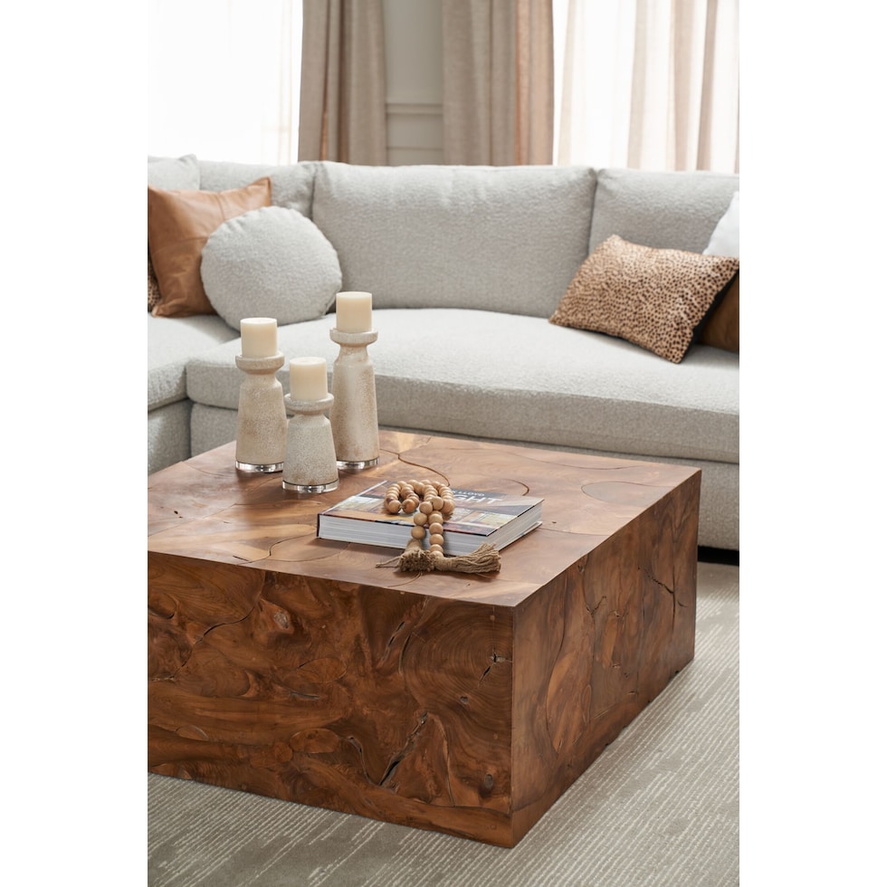 woodside light brown coffee table   