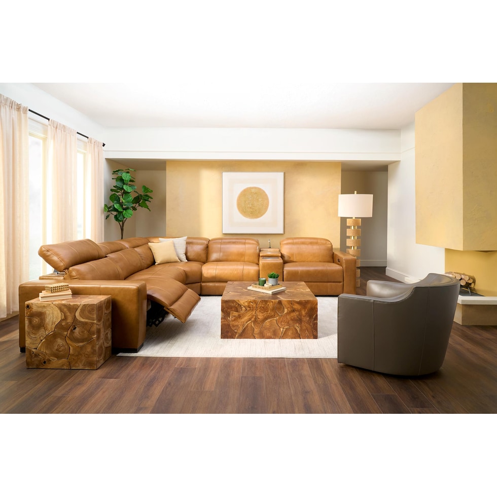 woodside light brown coffee table   