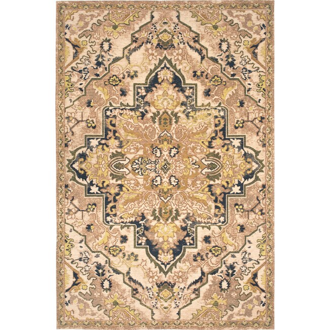 Rugs - Woven Area Rug - Citron and Navy
