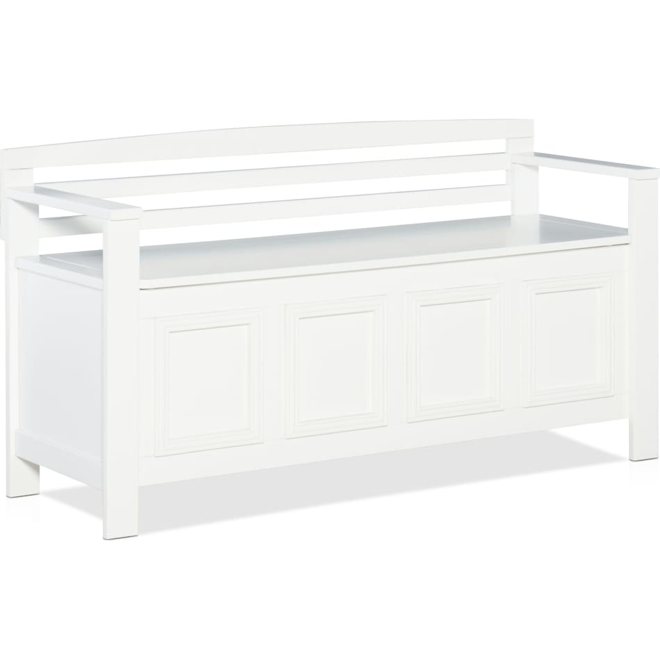wylie white storage bench   