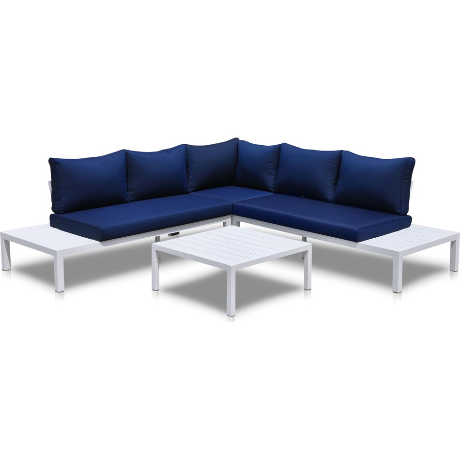 wynwood navy and white outdoor sectional set   