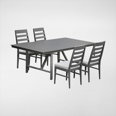 Yarmouth Outdoor Dining Table and 4 Panel Chairs