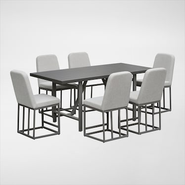 Yarmouth Outdoor Counter-Height Dining Table and 6 Stools