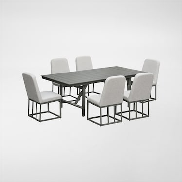 Yarmouth Outdoor Dining Table and 6 Upholstered Chairs