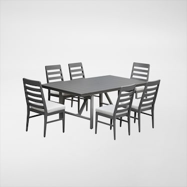 Yarmouth Outdoor Dining Table and 6 Panel Chairs