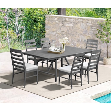Yarmouth Outdoor Dining Table and 6 Panel Chairs