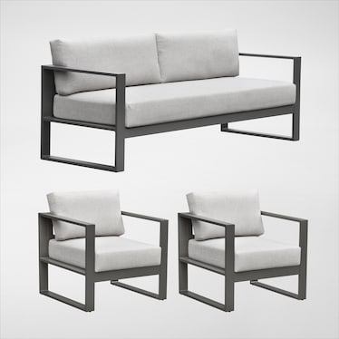 Yarmouth Outdoor Sofa and 2 Lounge Chairs