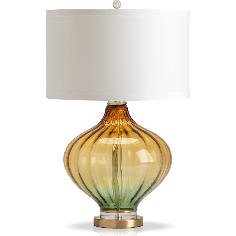 yellow green glass yellow and green table lamp   