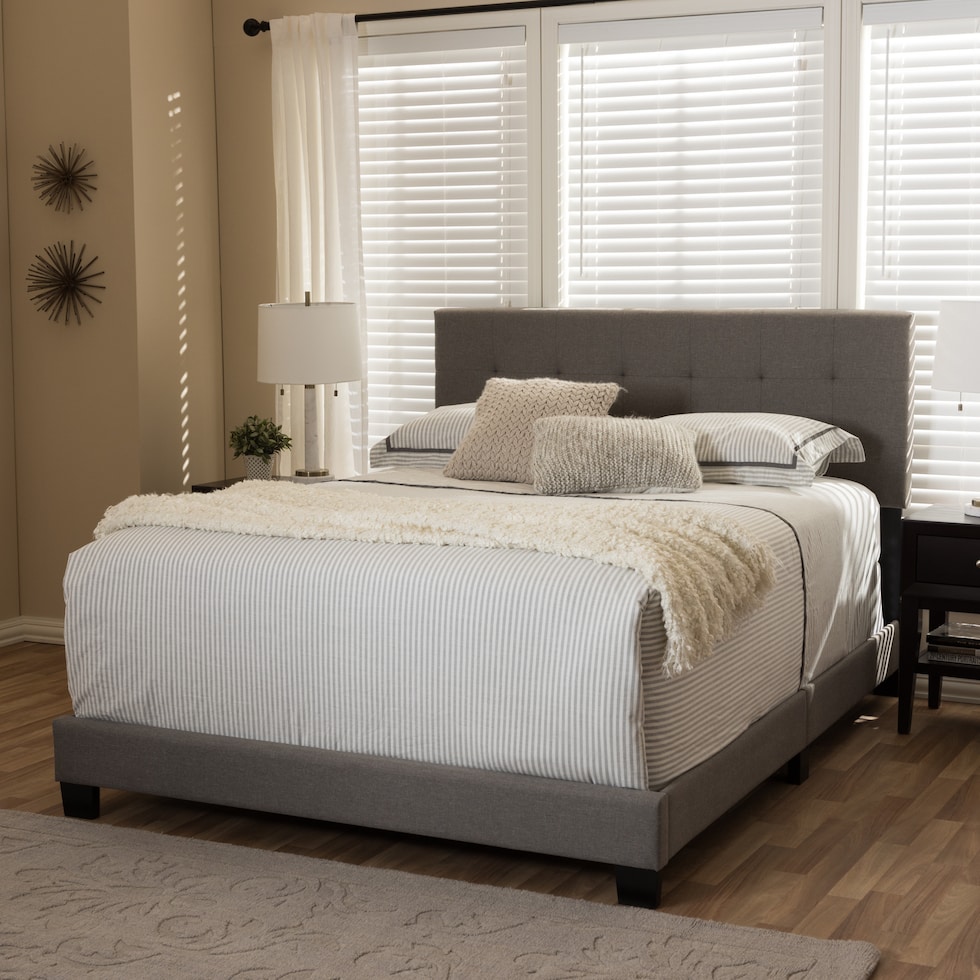 zanab gray queen bed   