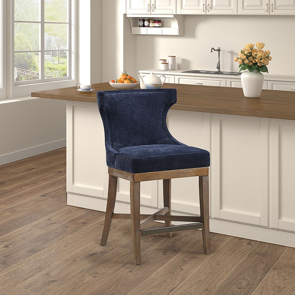 zander blue counter height stool   