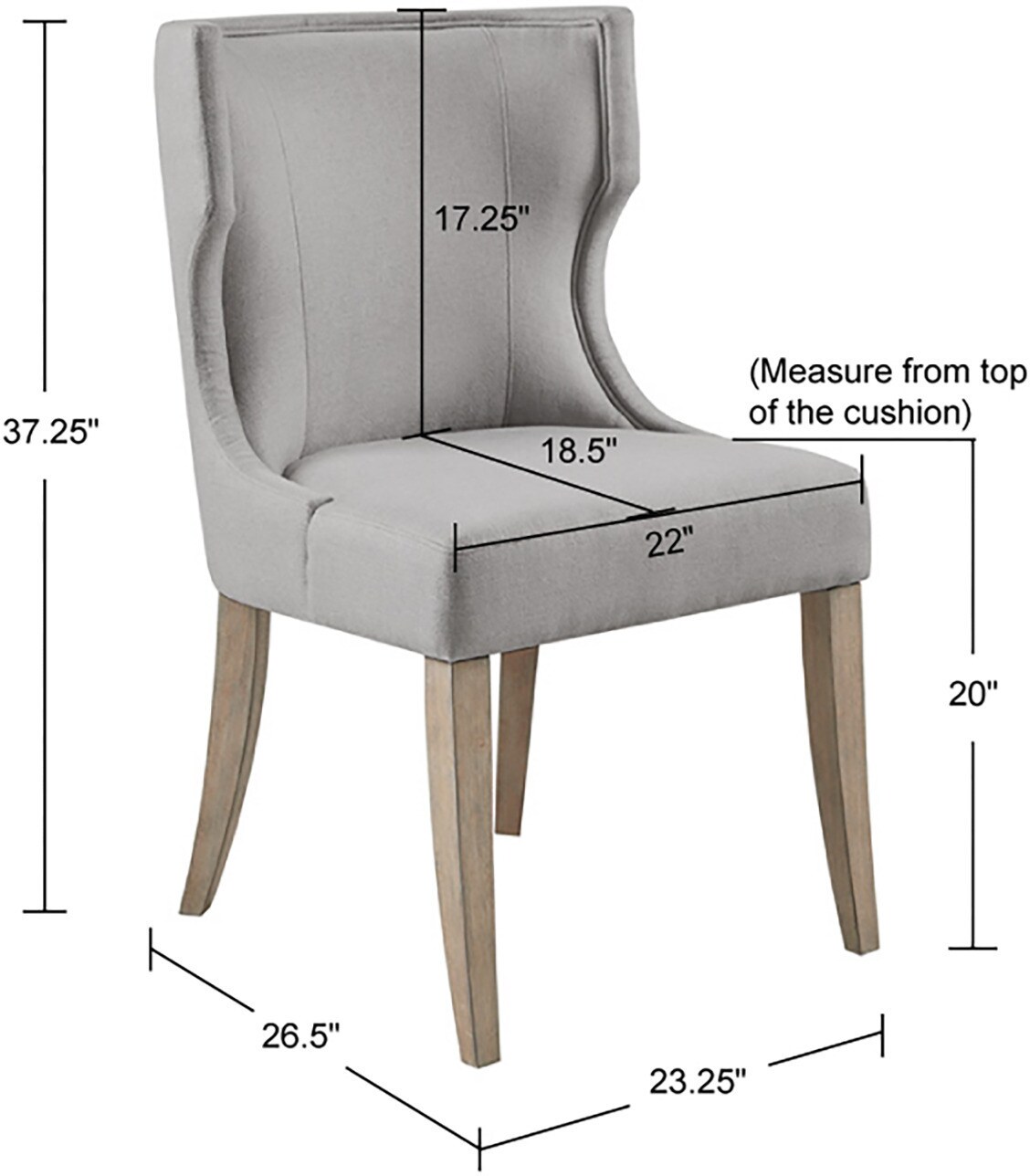 Dining room best sale chair dimensions