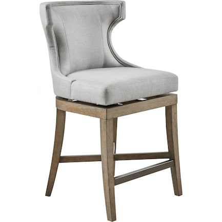 Zander Swivel Counter-Height Stool - Light Gray