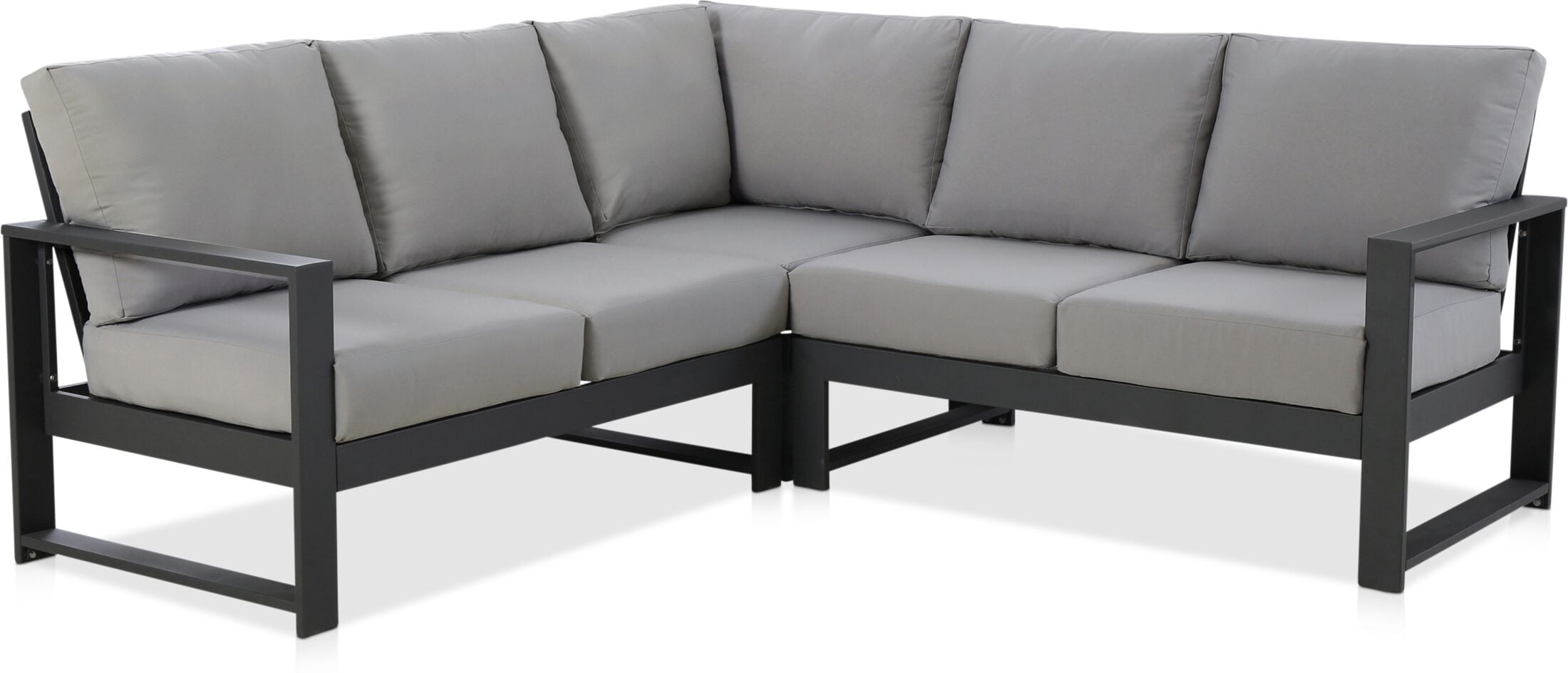 black aluminium garden corner sofa