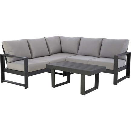 Zanita Outdoor 2-Piece Sectional and Coffee Table