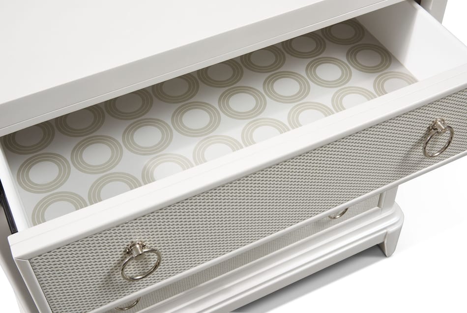 Zarah 7Piece King Upholstered Bedroom Set with 2 Nightstands with Mirrors American Signature