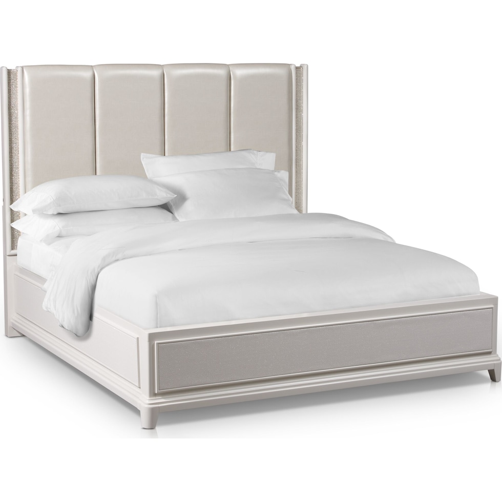 zarah white queen bed   