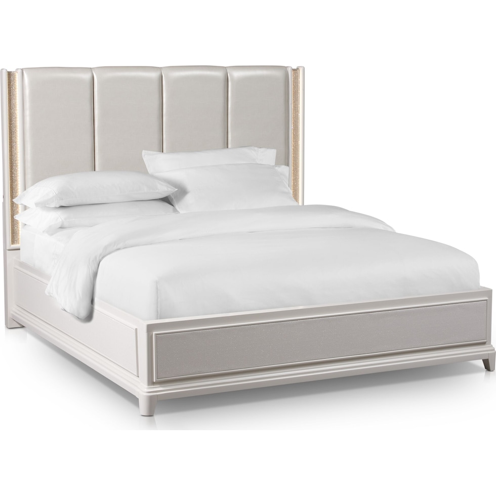 zarah white queen bed   