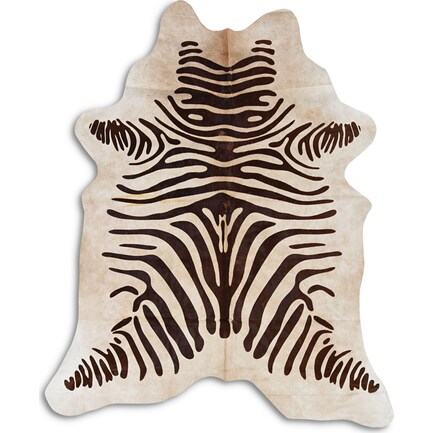 Zebra Cowhide 5 X 8 Area Rug - Brown