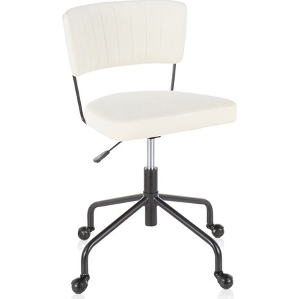 Zella Office Chair - White Velvet