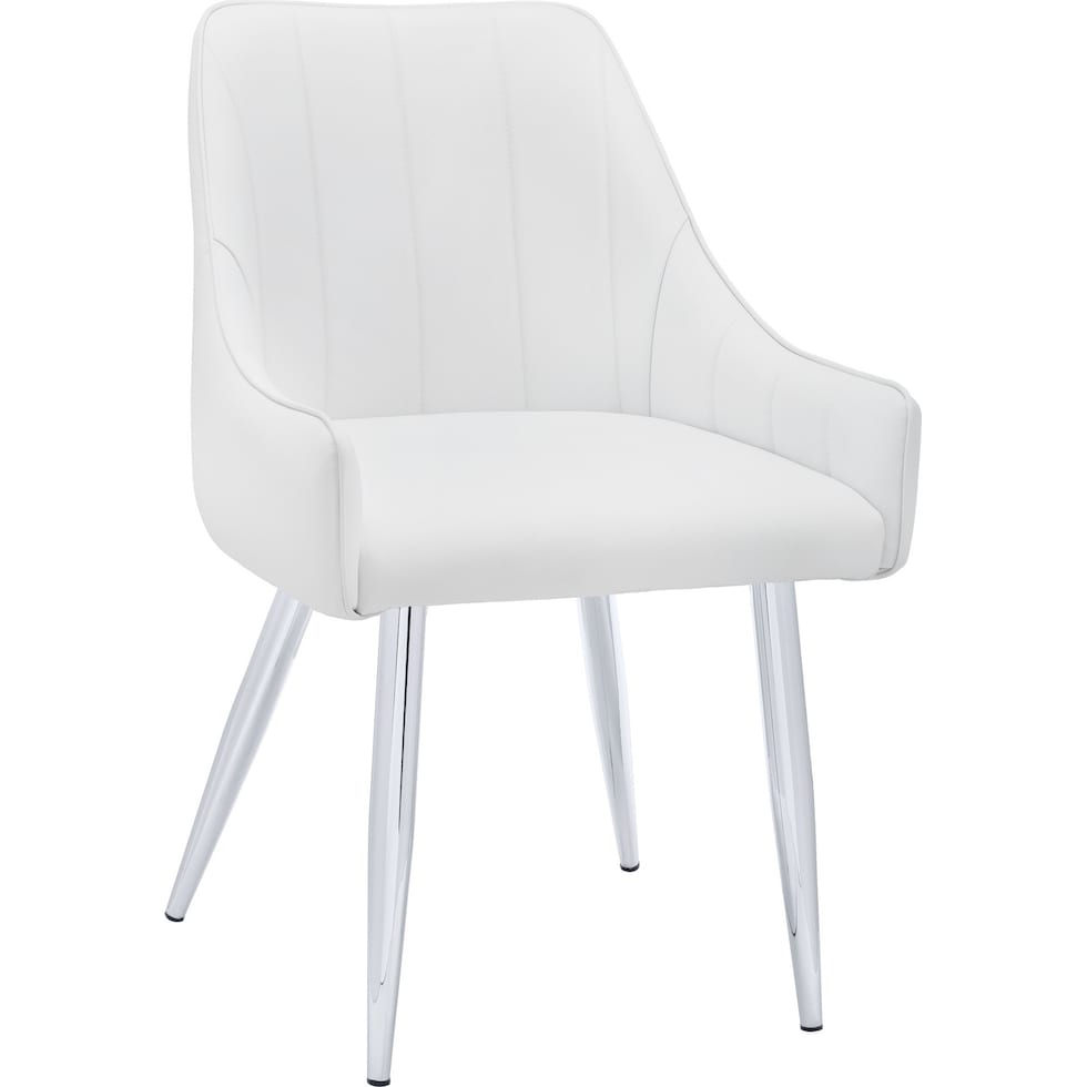 zia white chrome chair   