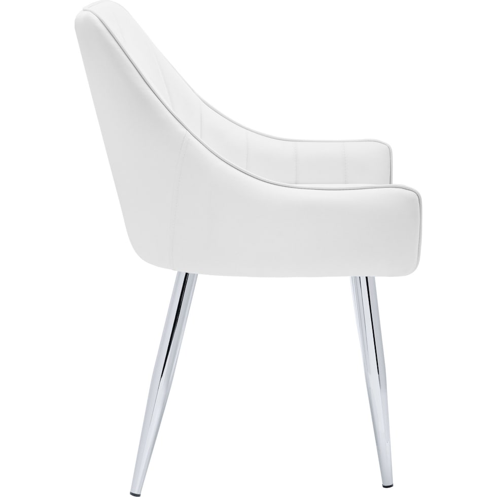 zia white chrome chair   