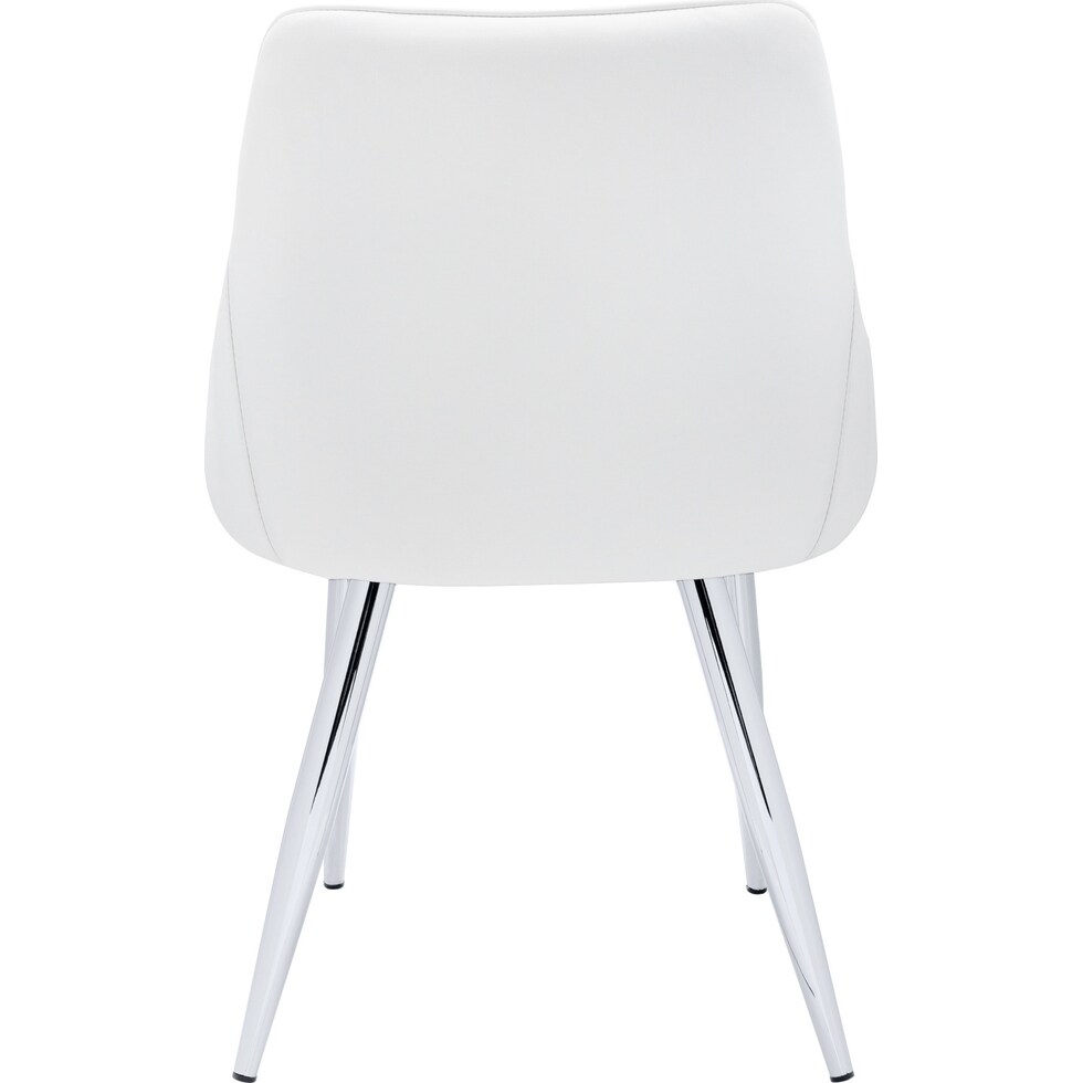 zia white chrome chair   