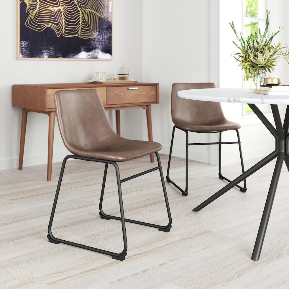 zion dark brown dining chair   