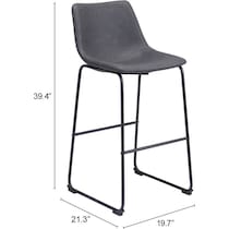 zion gray bar stool   