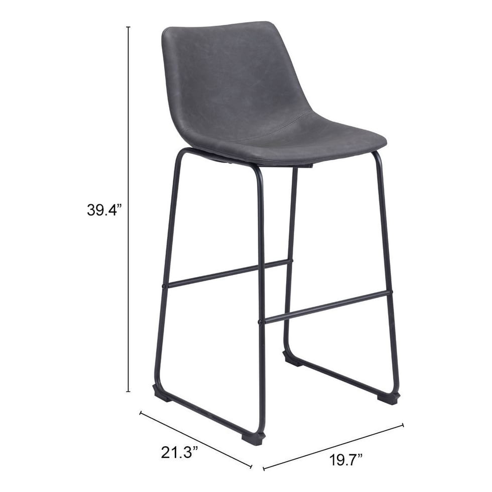 zion gray bar stool   