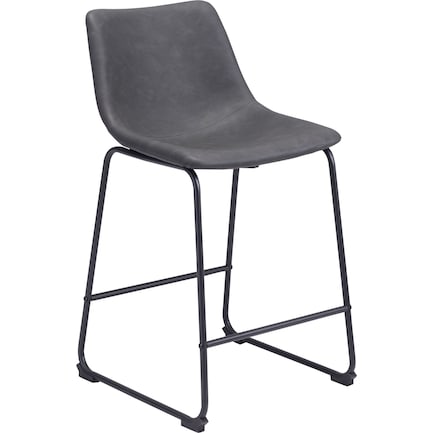 Zion Set of 2 Counter-Height Stools - Charcoal