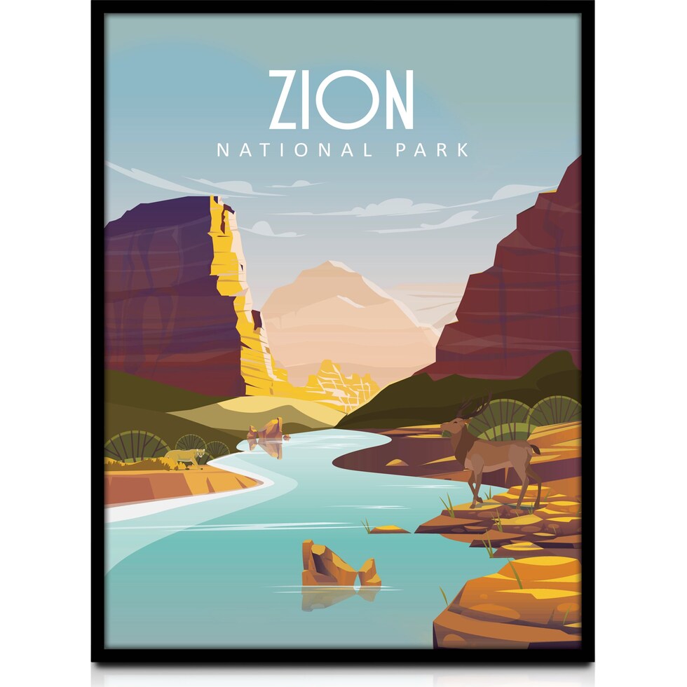 zion multicolor wall art   