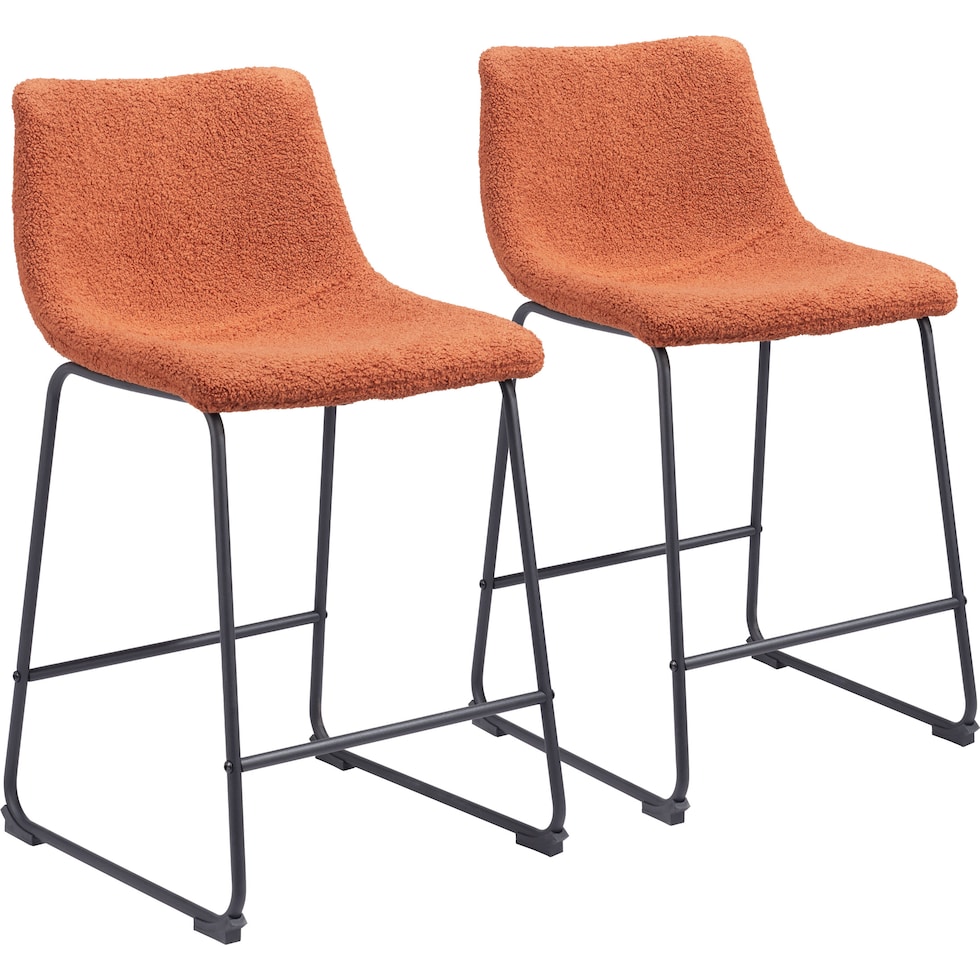 zion orange counter height stool   